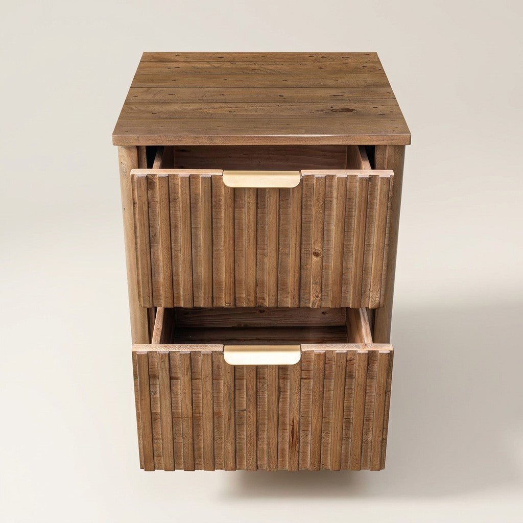 Britanica 2 Drawer Nightstand - Brown