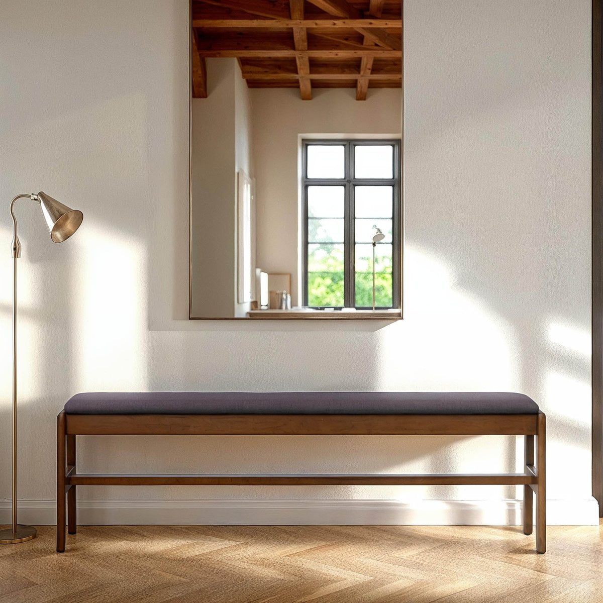 Remix Upholstered Bench - Grey
