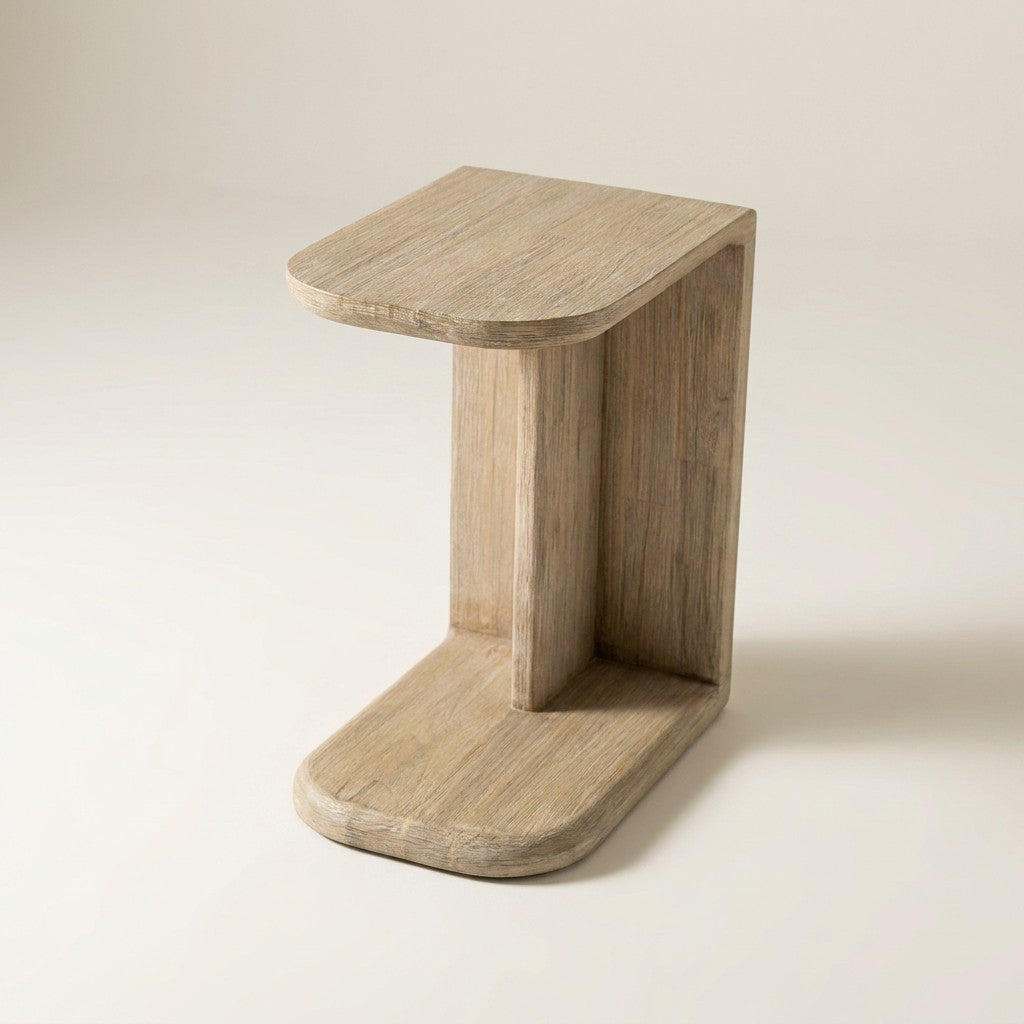 Haru C Shaped Side Table - Beige