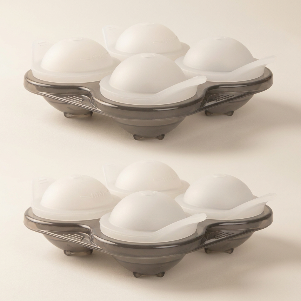 Silicone 4 Ice Ball Tray - Set of 2