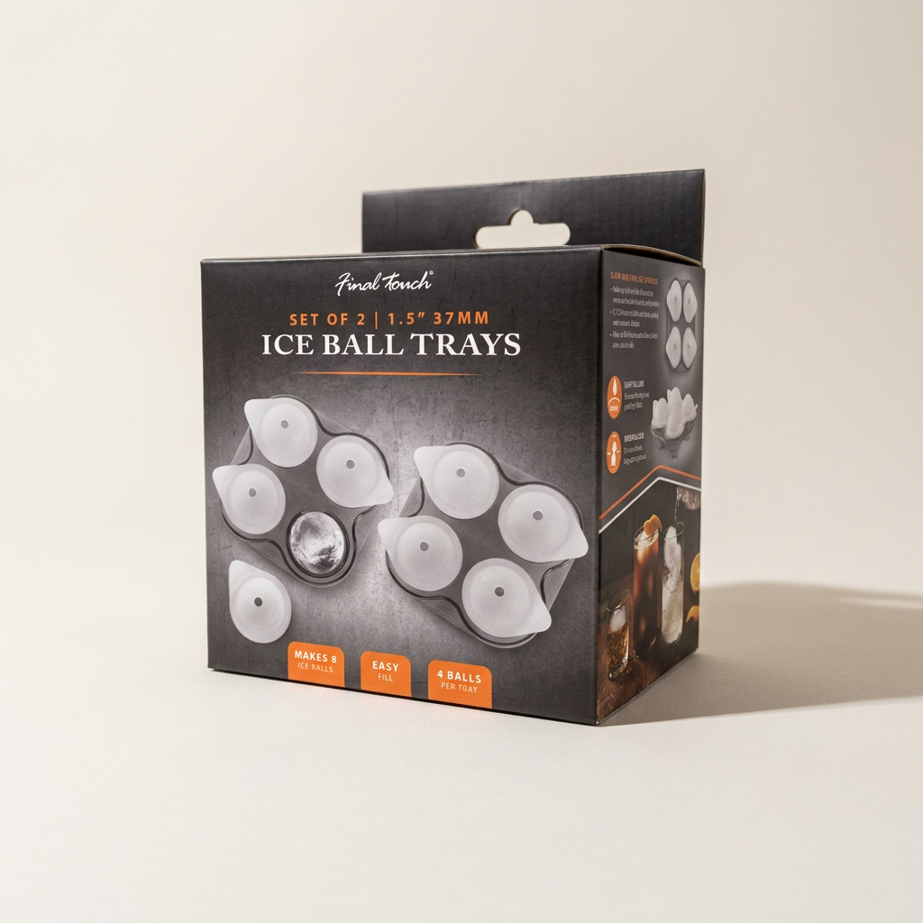 Silicone 4 Ice Ball Tray - Set of 2