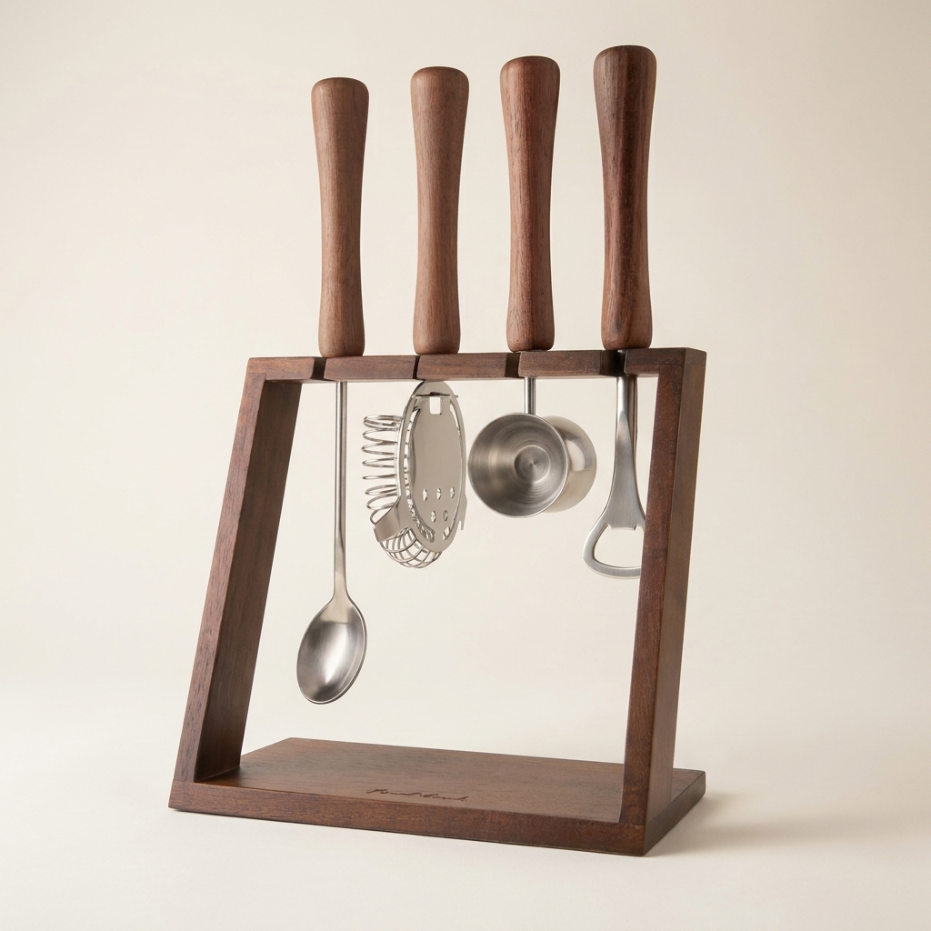 4 Piece Bar Tool Set with Stand