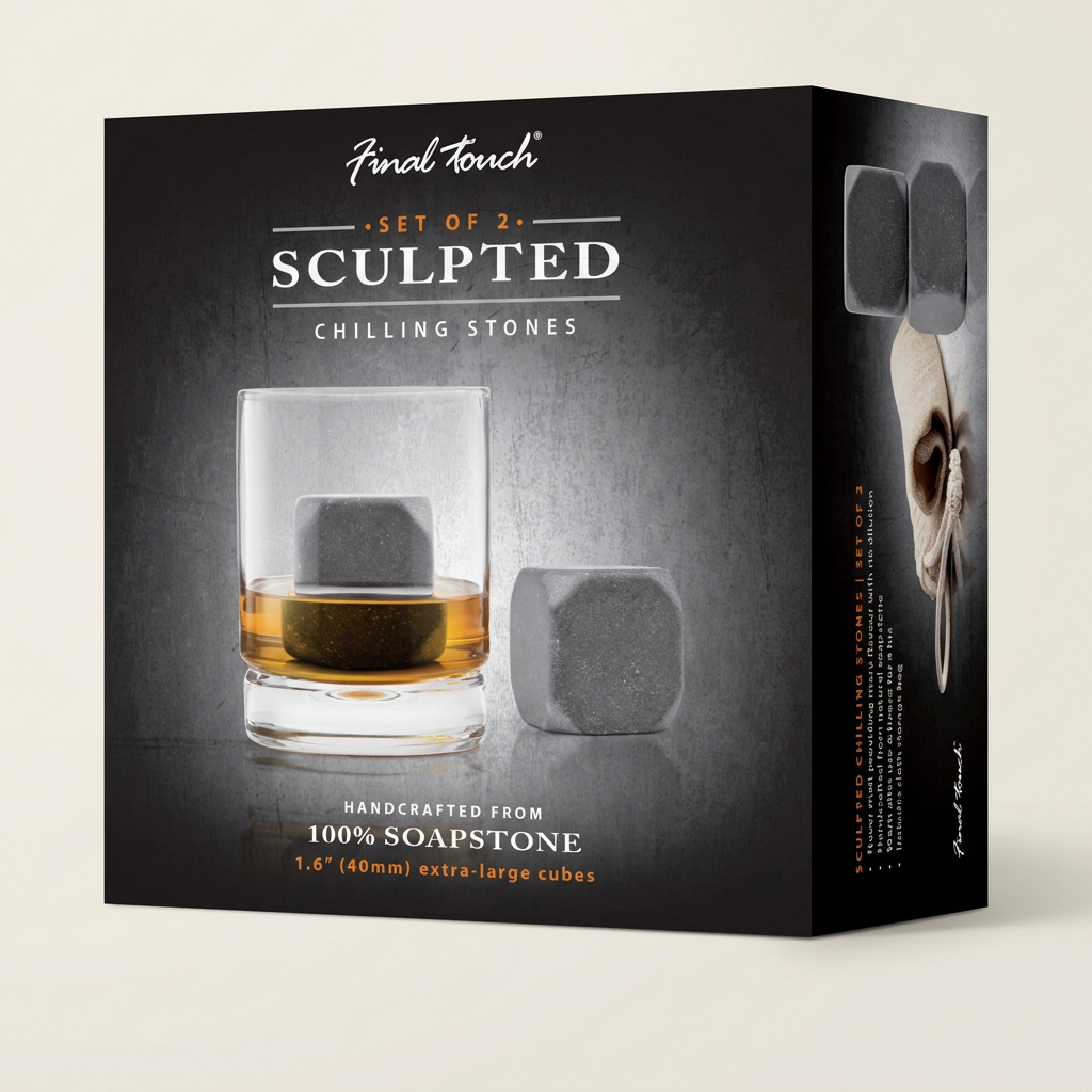 Sculpted Whiskey Chilling Stones - Set of 2
