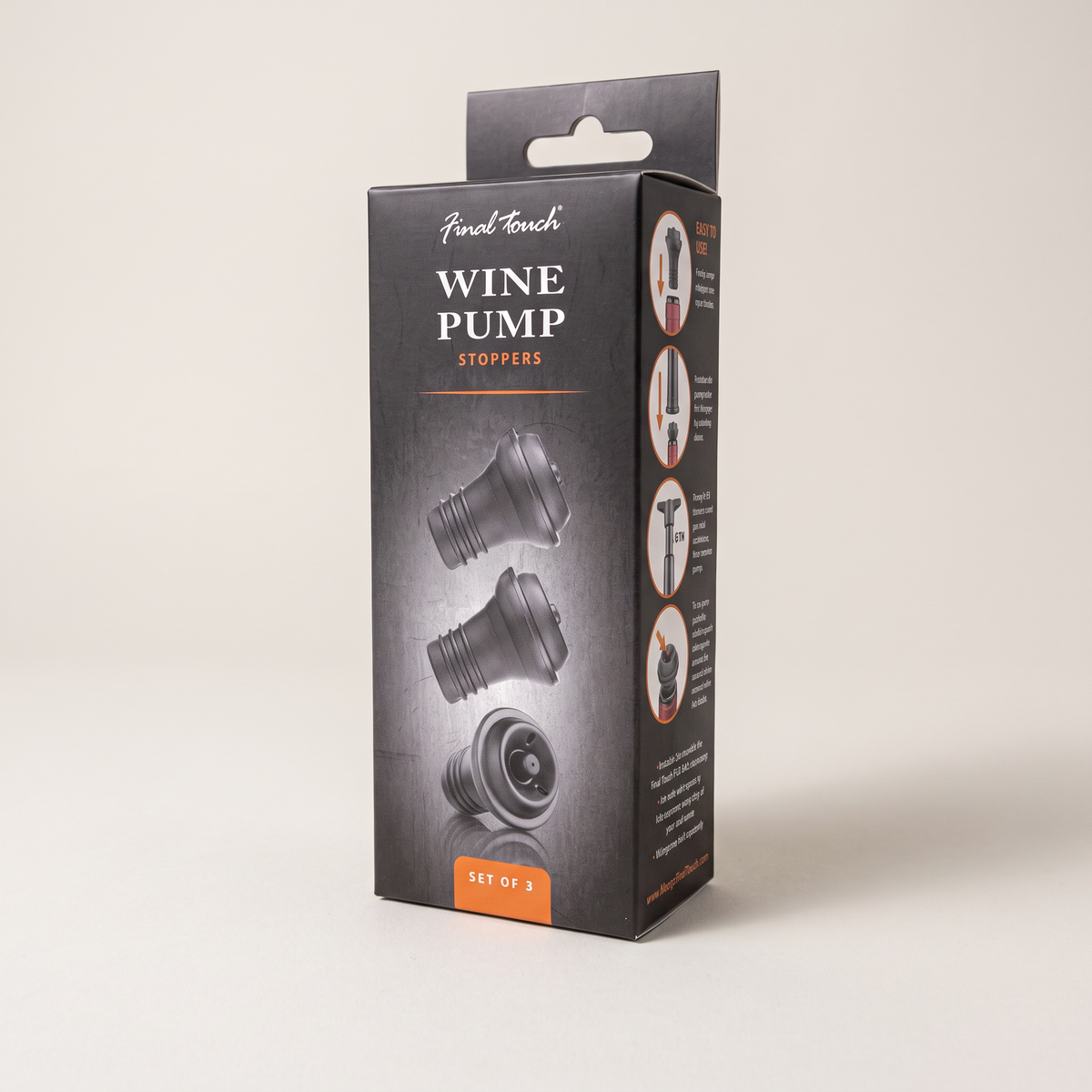 Wine Pump Stoppers - Set of 3