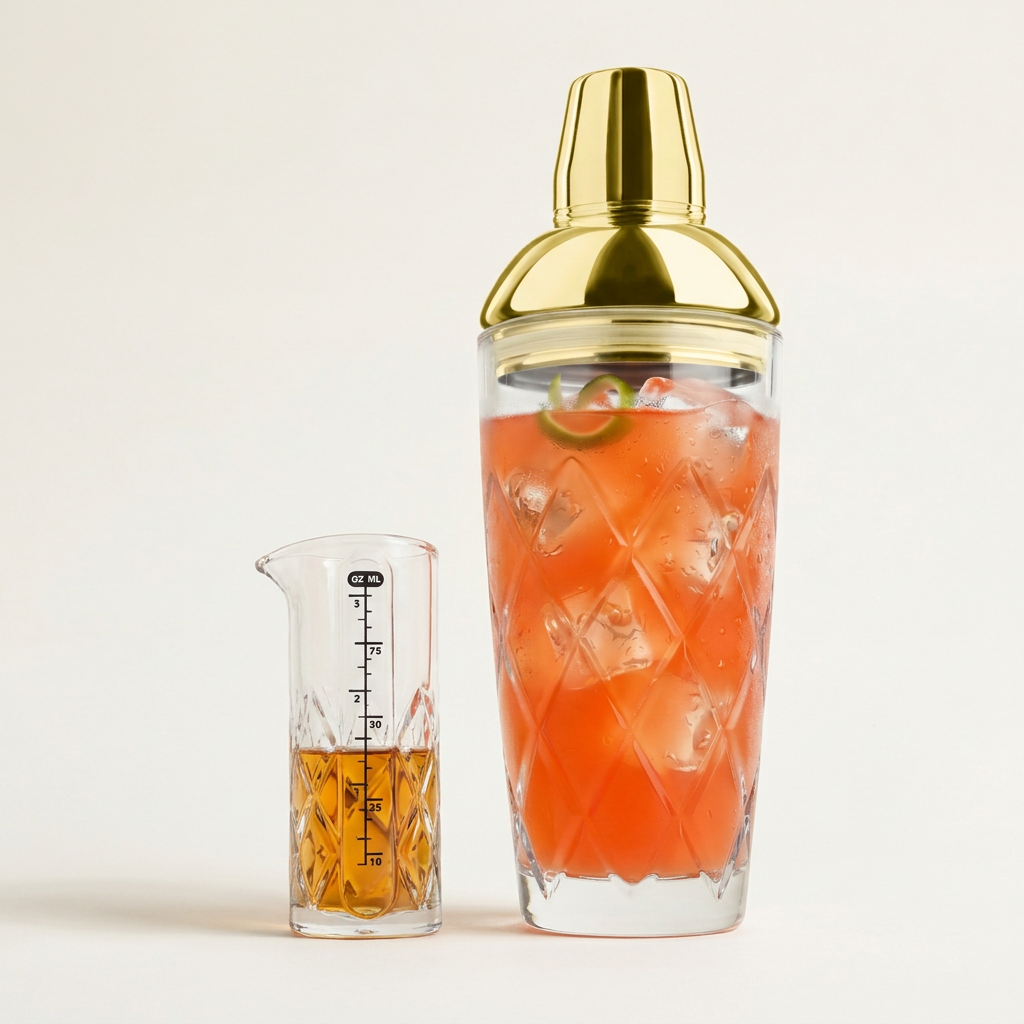 Yarai Glass Cocktail Shaker & Jigger Set