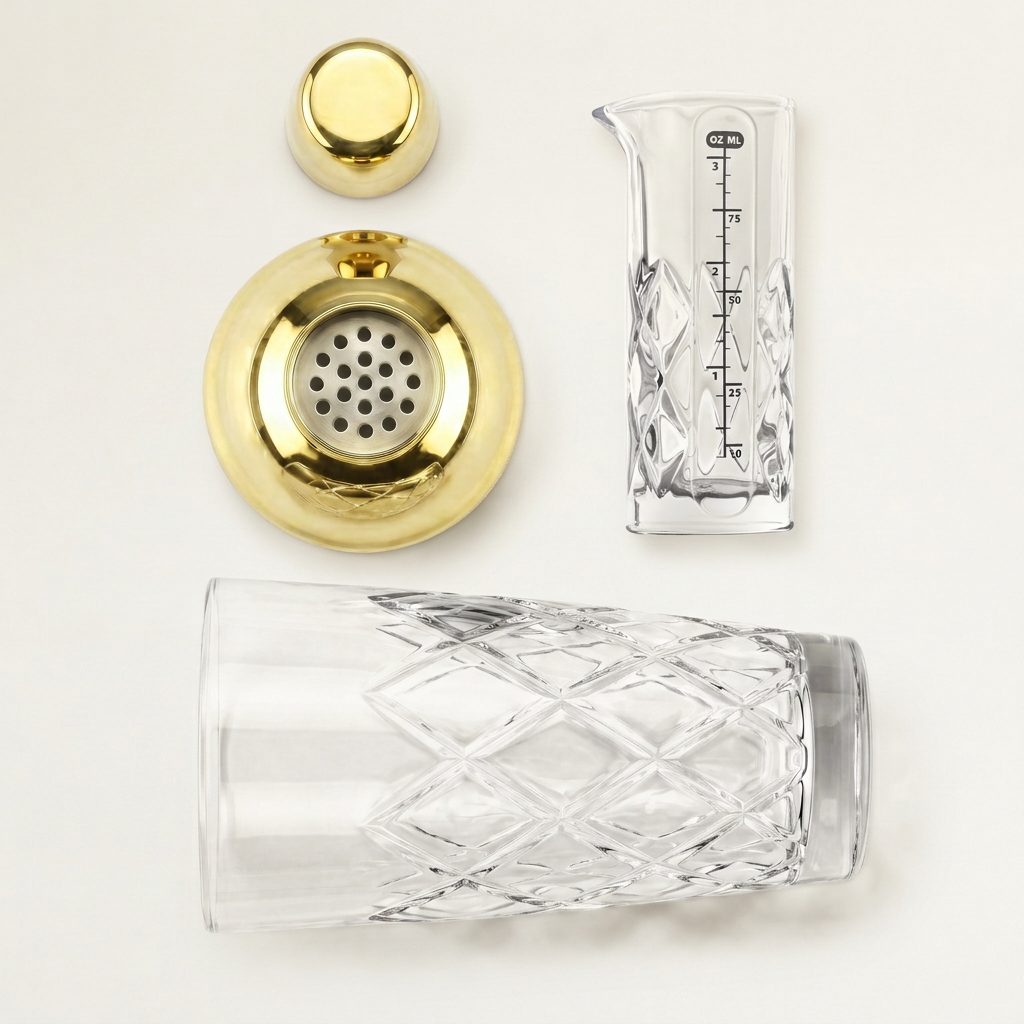 Yarai Glass Cocktail Shaker & Jigger Set