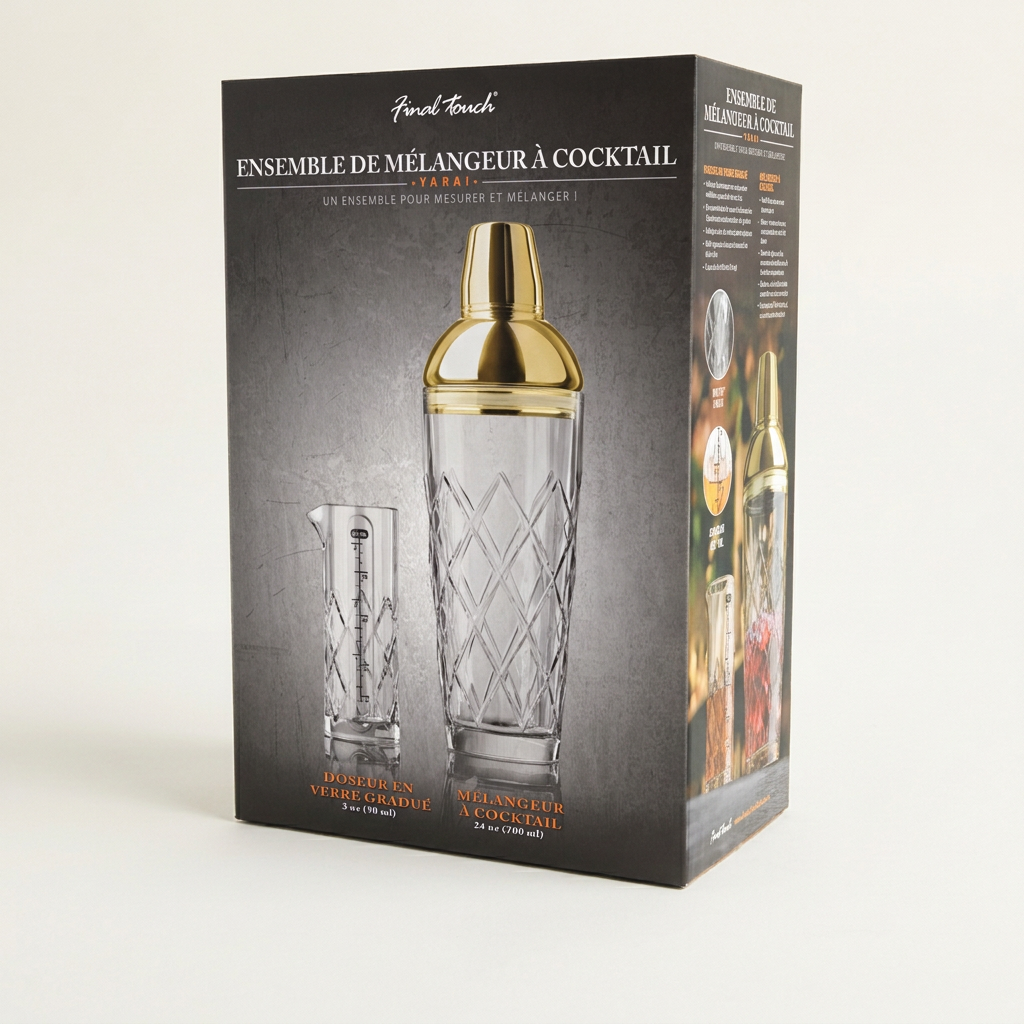 Yarai Glass Cocktail Shaker & Jigger Set