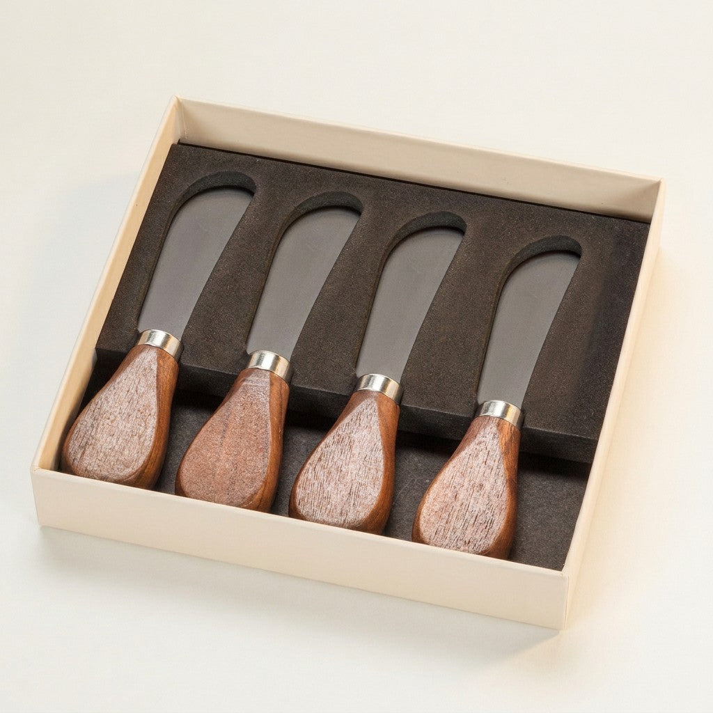 Walnut Handled Pate Spreaders, Set of 4