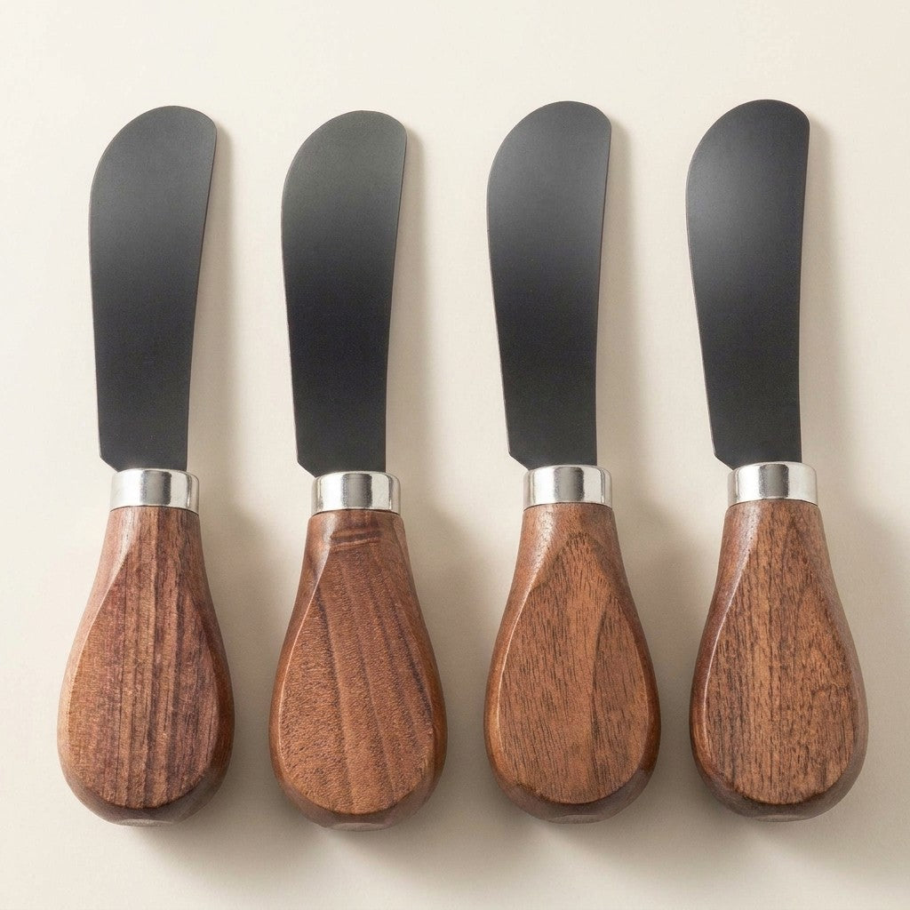 Walnut Handled Pate Spreaders, Set of 4