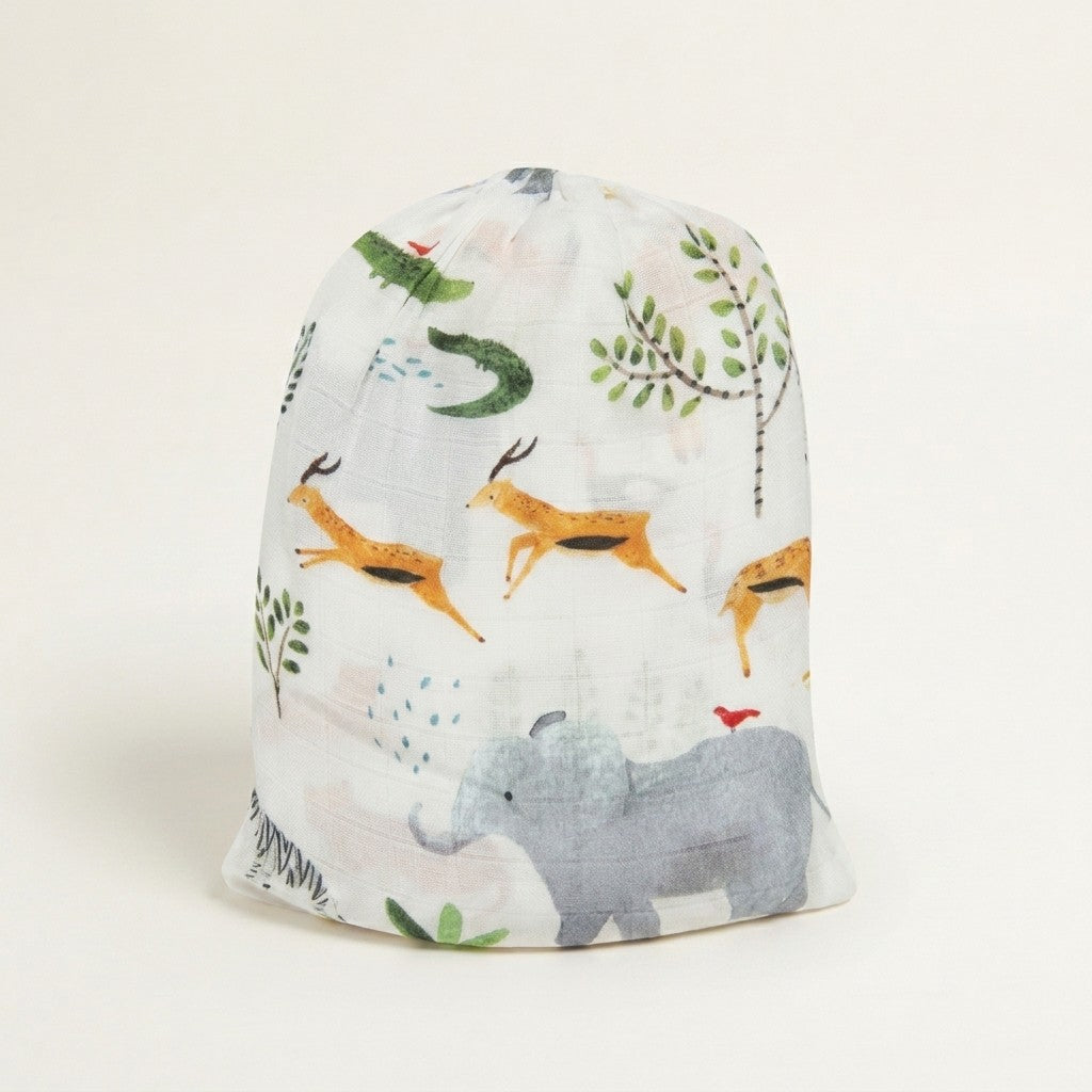 Safari Jungle Muslin Fitted Crib Sheet