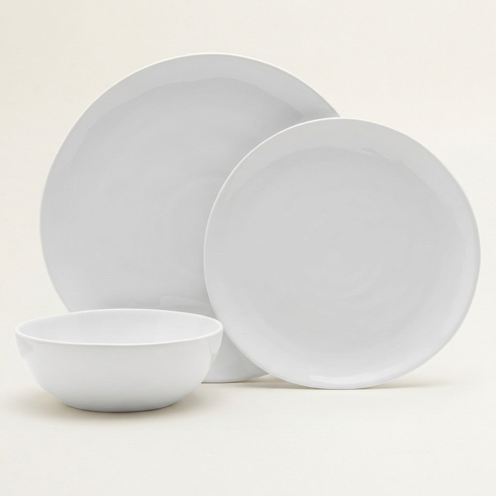 Everyday White Organic Dinnerware, 12-Piece Boxed Set