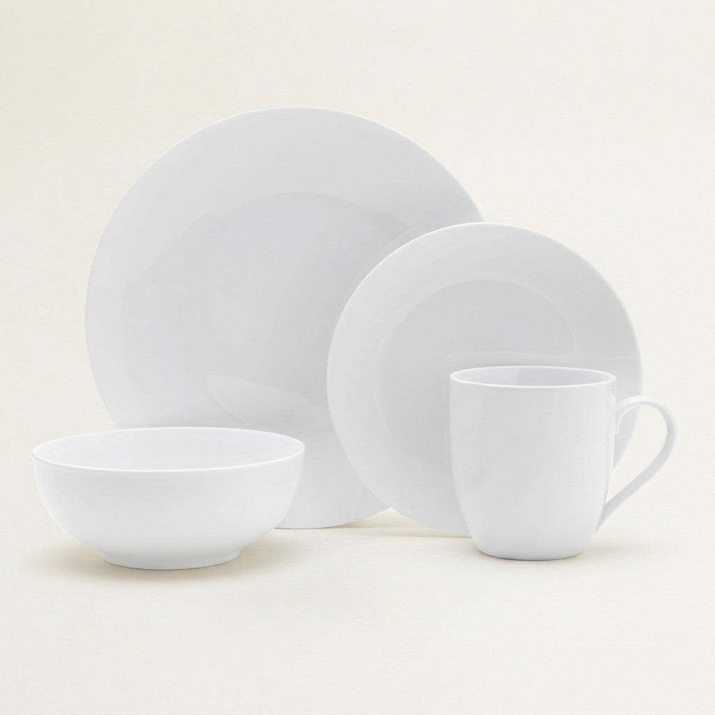 Everyday White Coupe Dinnerware, 16-Piece Boxed Set