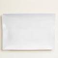 Everyday White Rectangular Serving Platter with Handles, 18.25 in