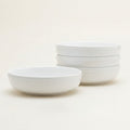Everyday White Beaded Dinner Bowls, Set of 4