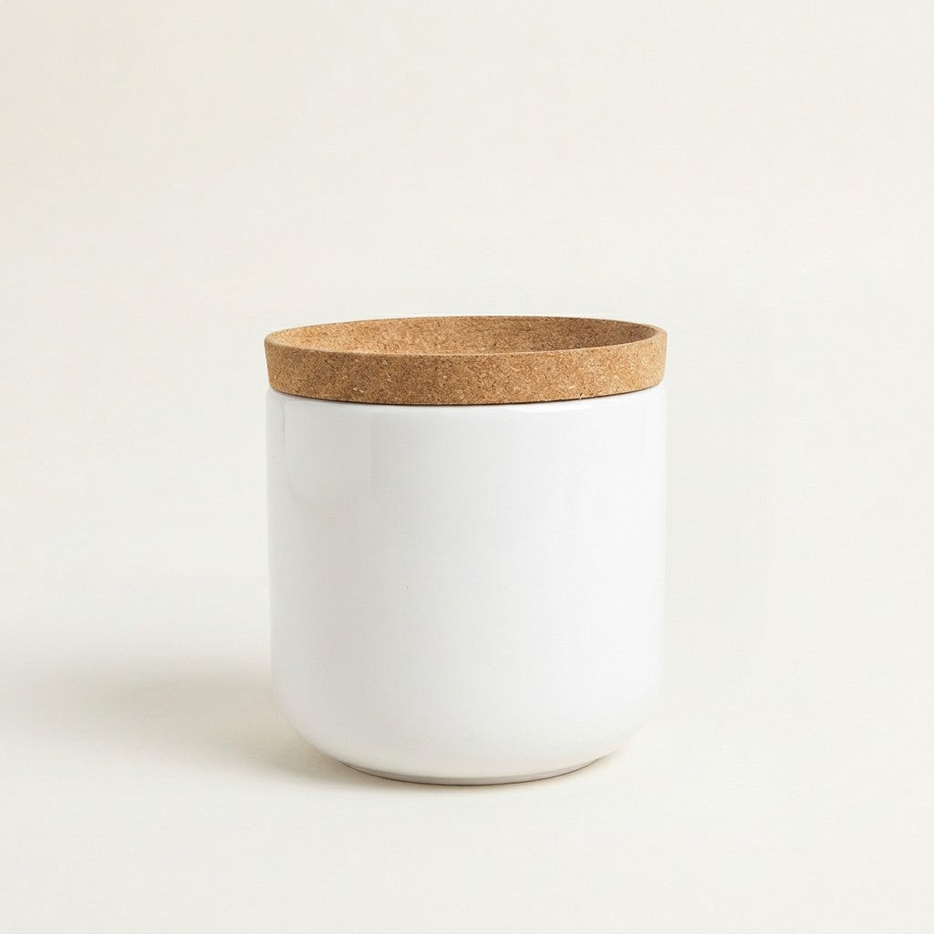 Ceramic Canister with Cork Lid