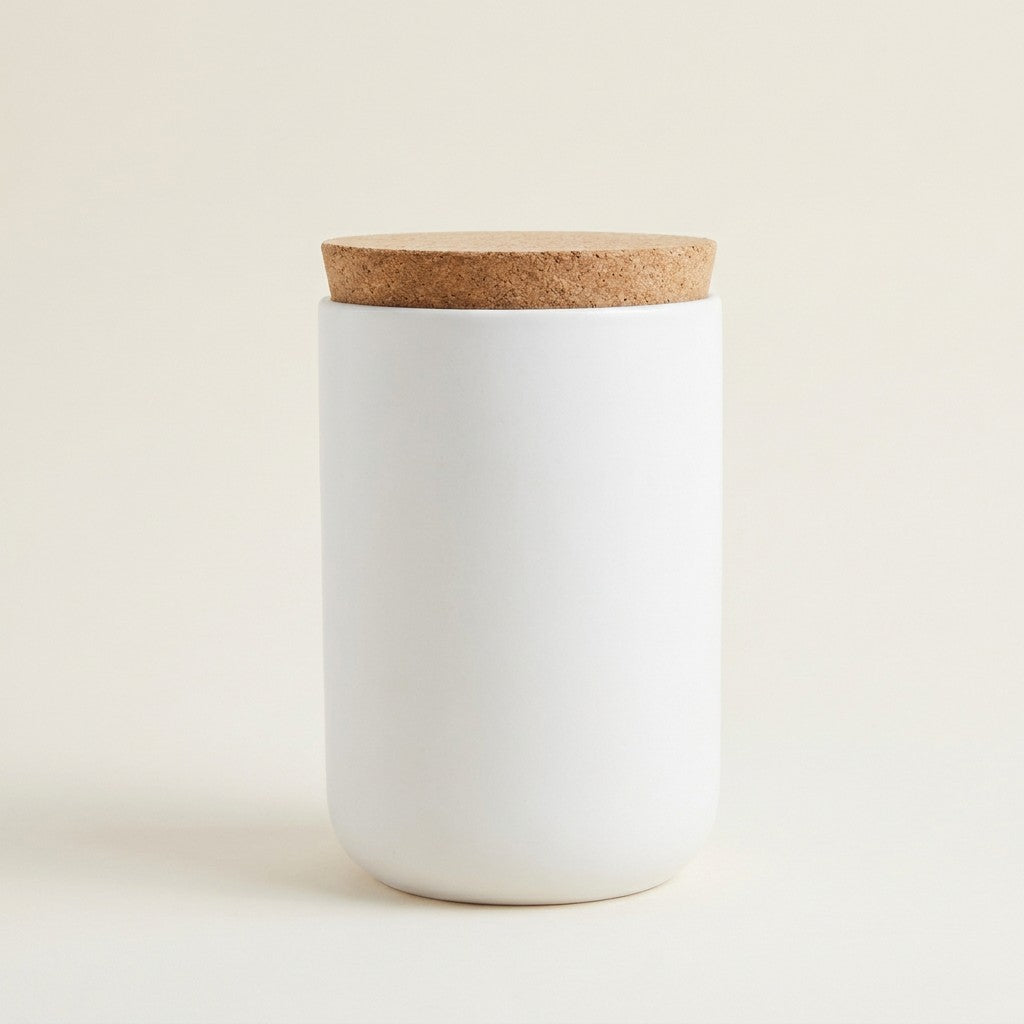 Ceramic Canister with Cork Lid