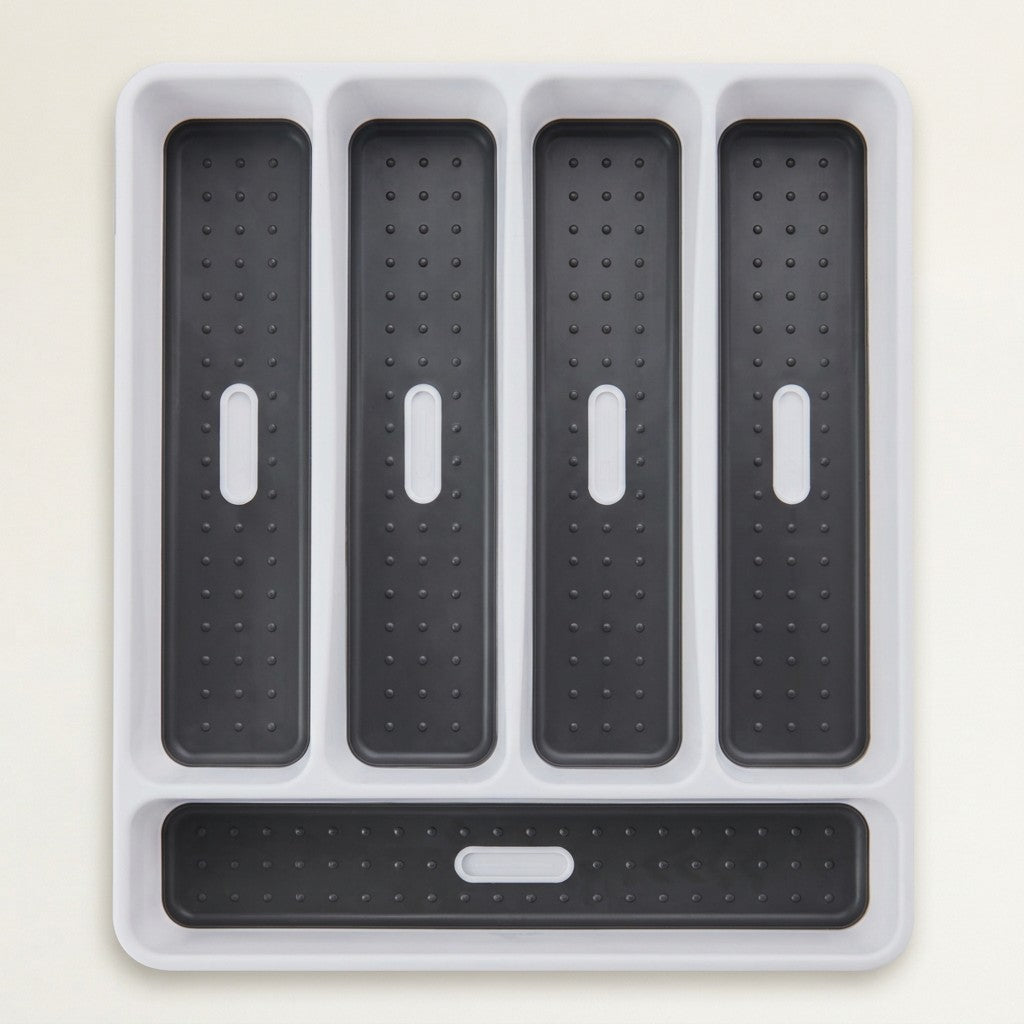 Co Basics 5-Compartment Drawer Organizer, Gray
