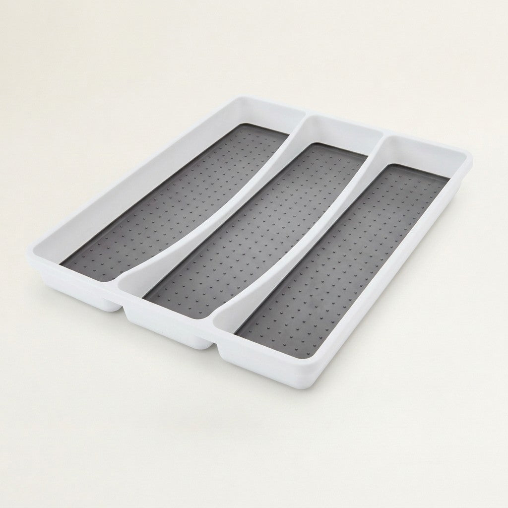 Co Basics 3-Compartment Drawer Organizer, Gray