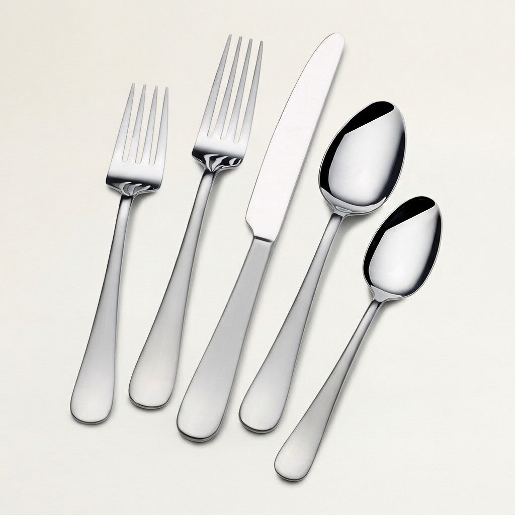 Gourmet Basics Satin Symmetry 18/0 Stainless Steel, 20-Piece Set