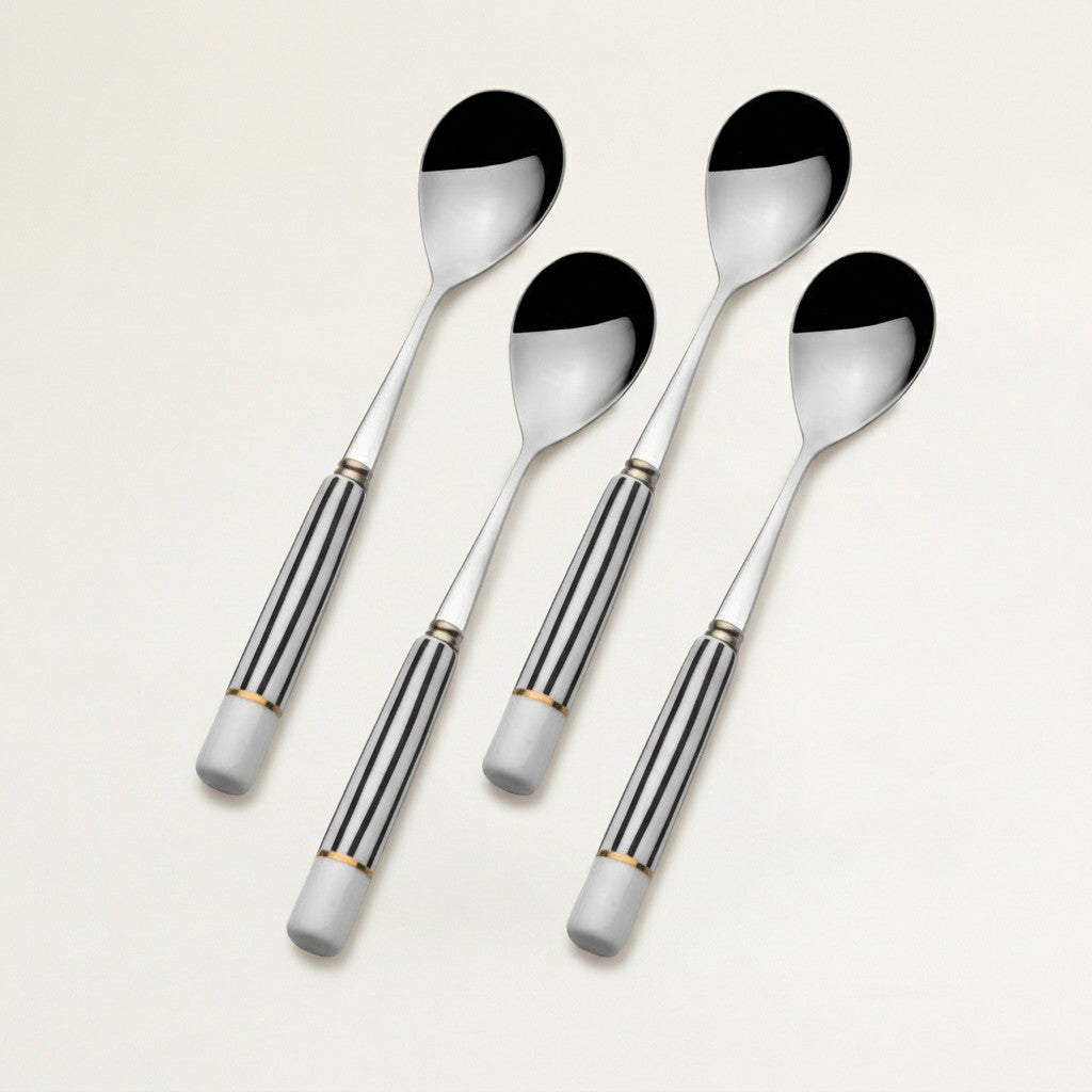 French Cafe 18/0 Stainless Steel Coffee Spoons, Set of 4