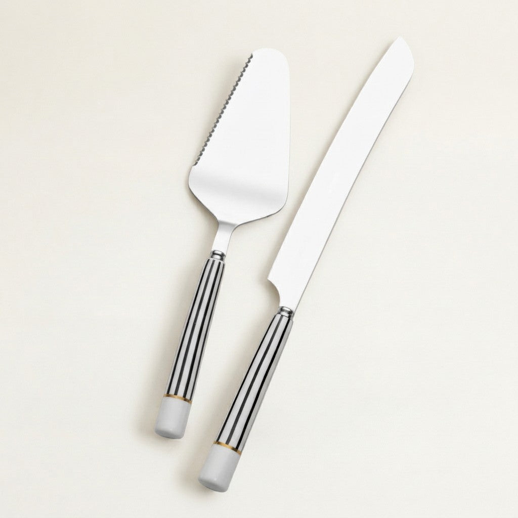 French Cafe 18/0 Stainless Steel 2-Piece Cake Set