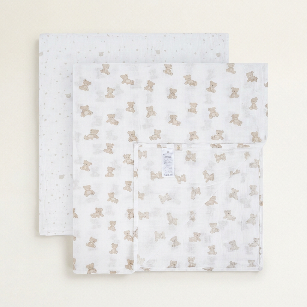 2 Pack Muslin Swaddles