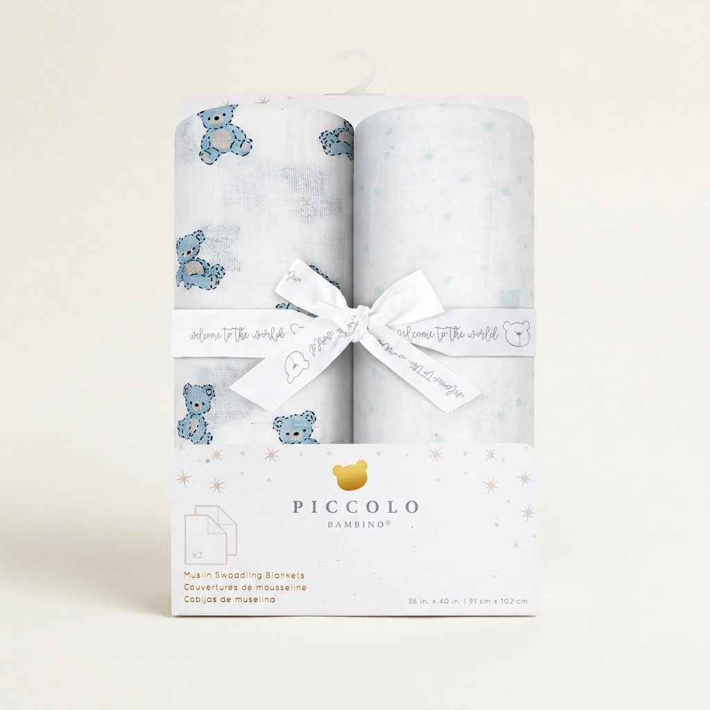 2 Pack Muslin Swaddles