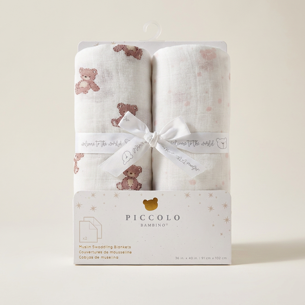 2 Pack Muslin Swaddles