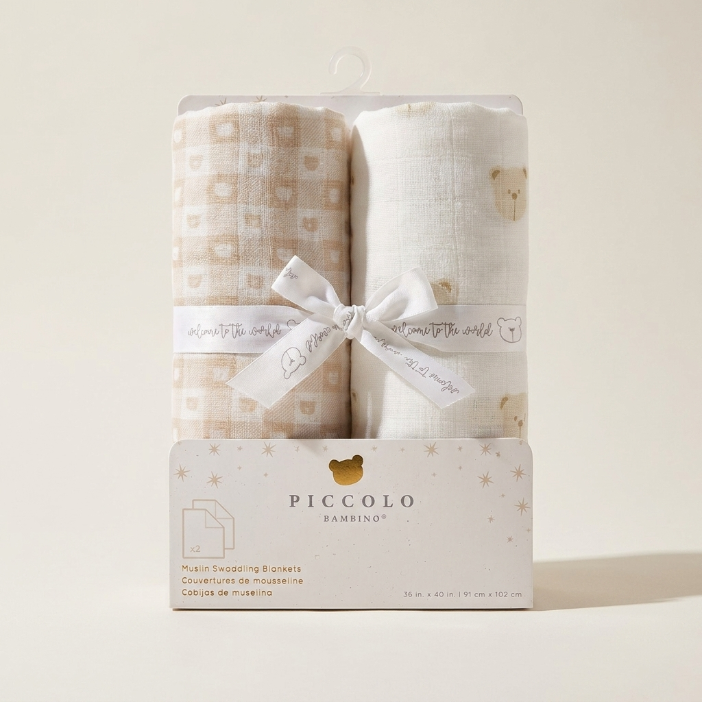 2 Pack Muslin Swaddles