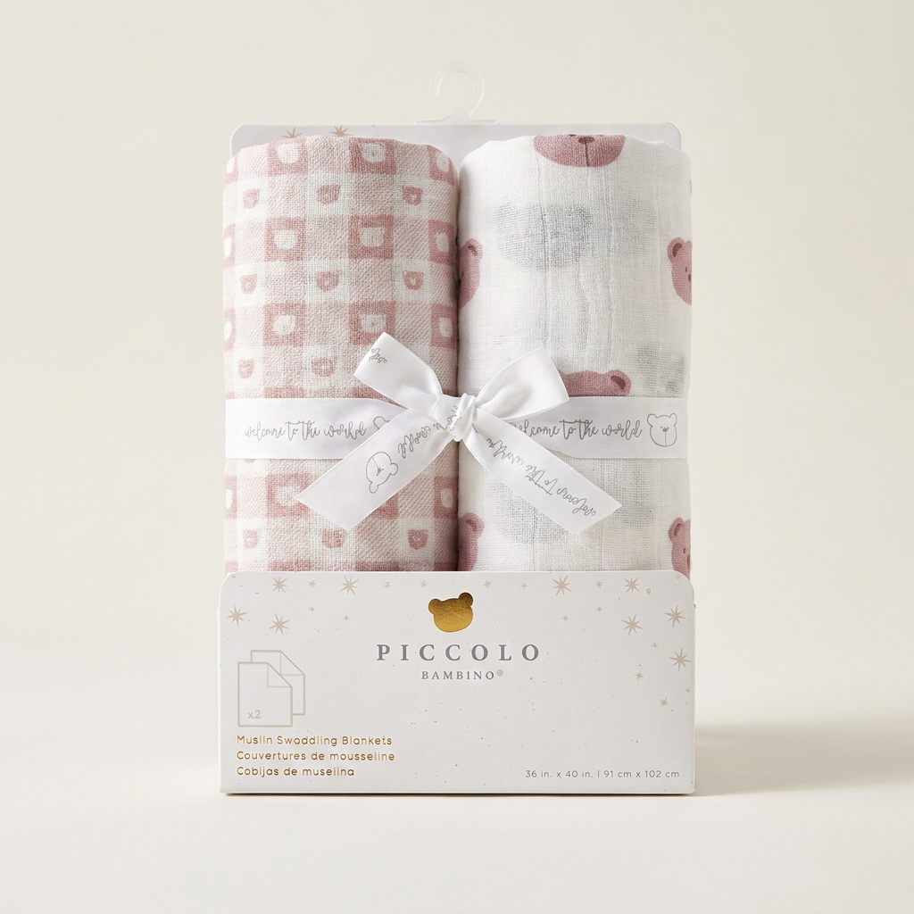 2 Pack Muslin Swaddles