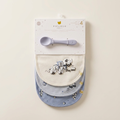 4 Pack bibs & Silicone Spoon