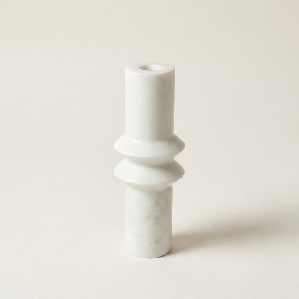 Aruna Marble Candlestick, Tall