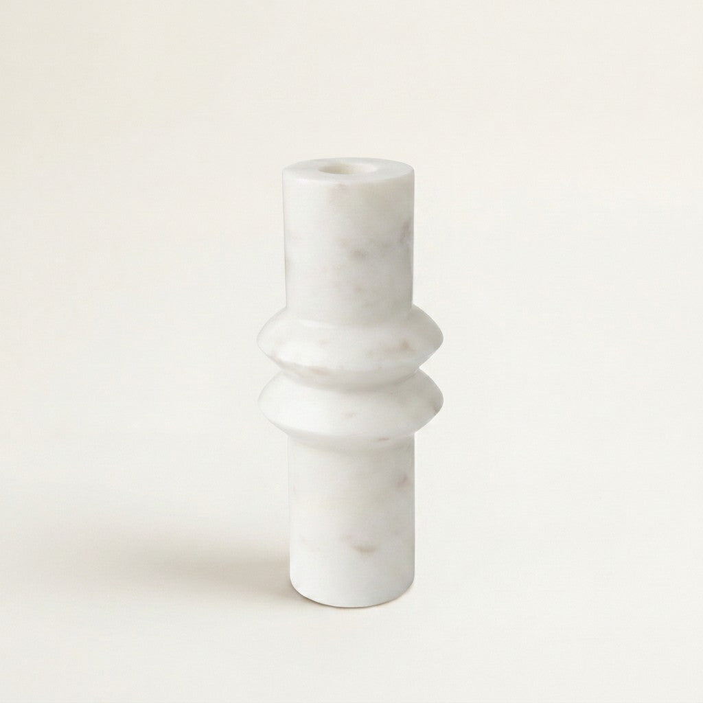 Aruna Marble Candlestick, Medium