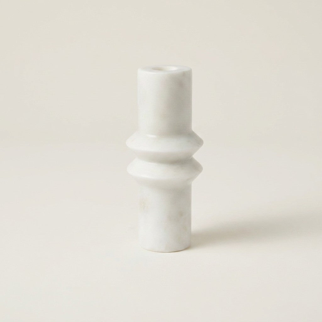 Aruna Marble Candlestick, Short