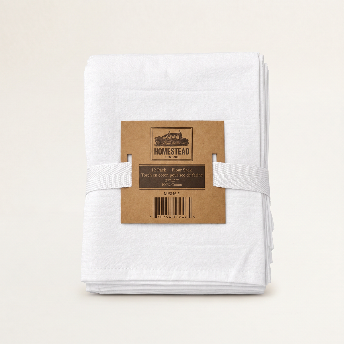 100% Cotton Flour Sacks, Set of 12