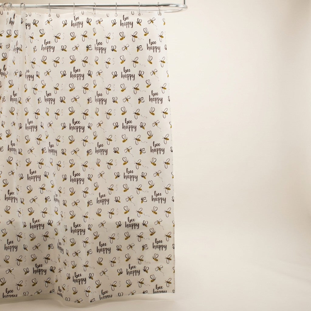 Bee Happy PEVA Shower Curtain