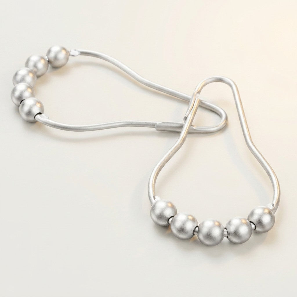 Roller Ring Shower Curtain Rings, 12-Piece