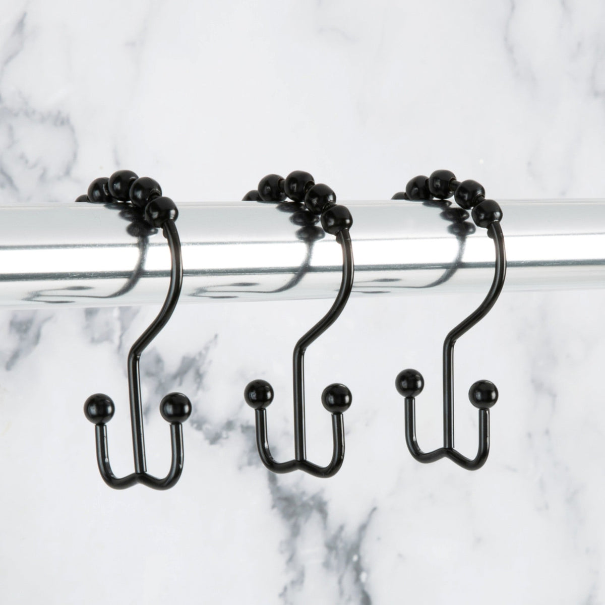 Annex Double Shower Curtain Hooks, 12-Piece