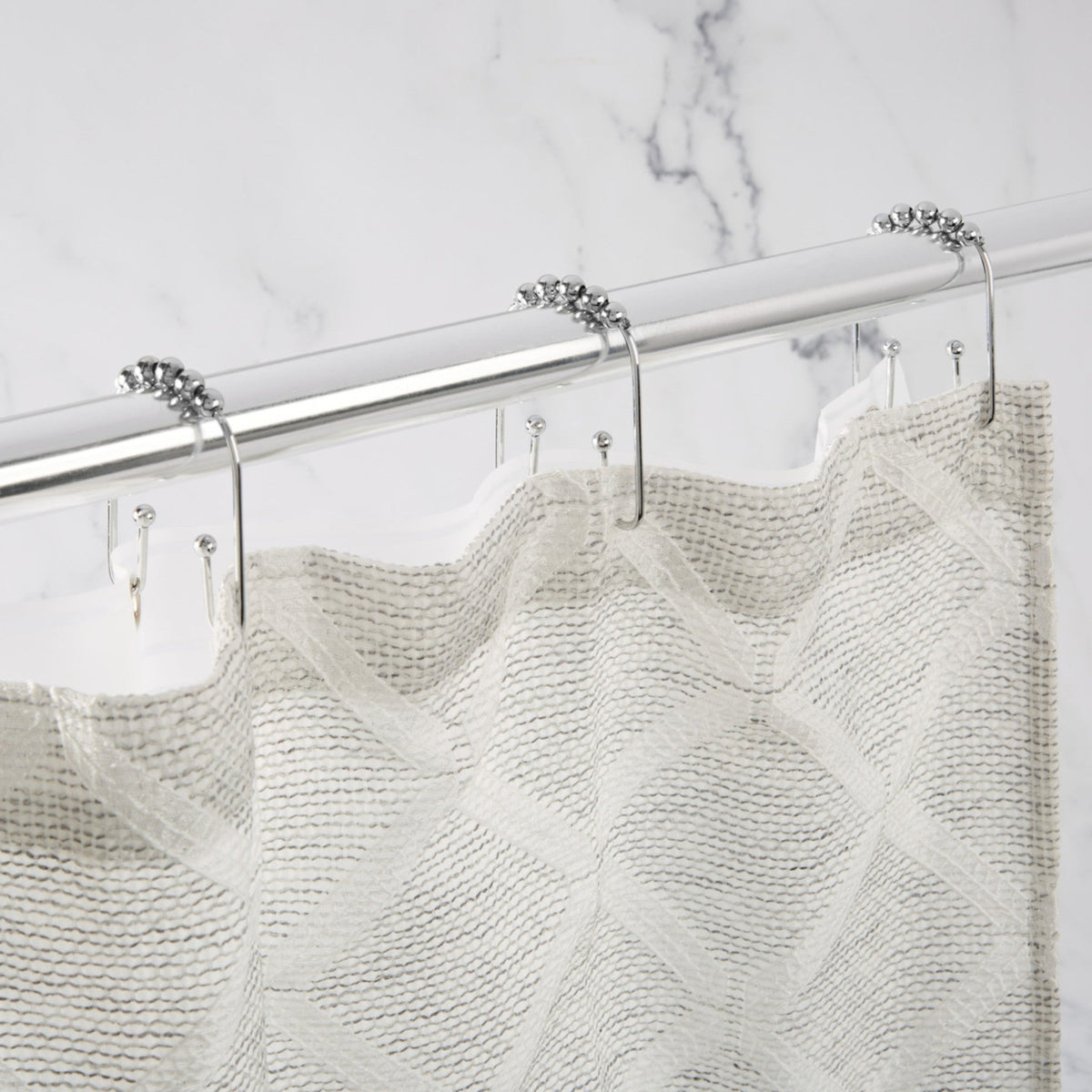 Clyde Double Shower Curtain Hooks, 12-Piece