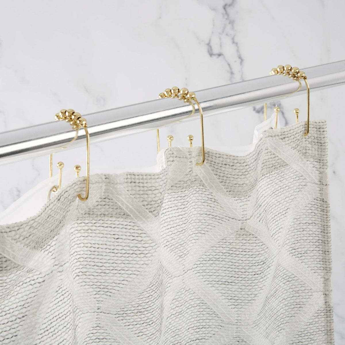 Clyde Double Shower Curtain Hooks, 12-Piece