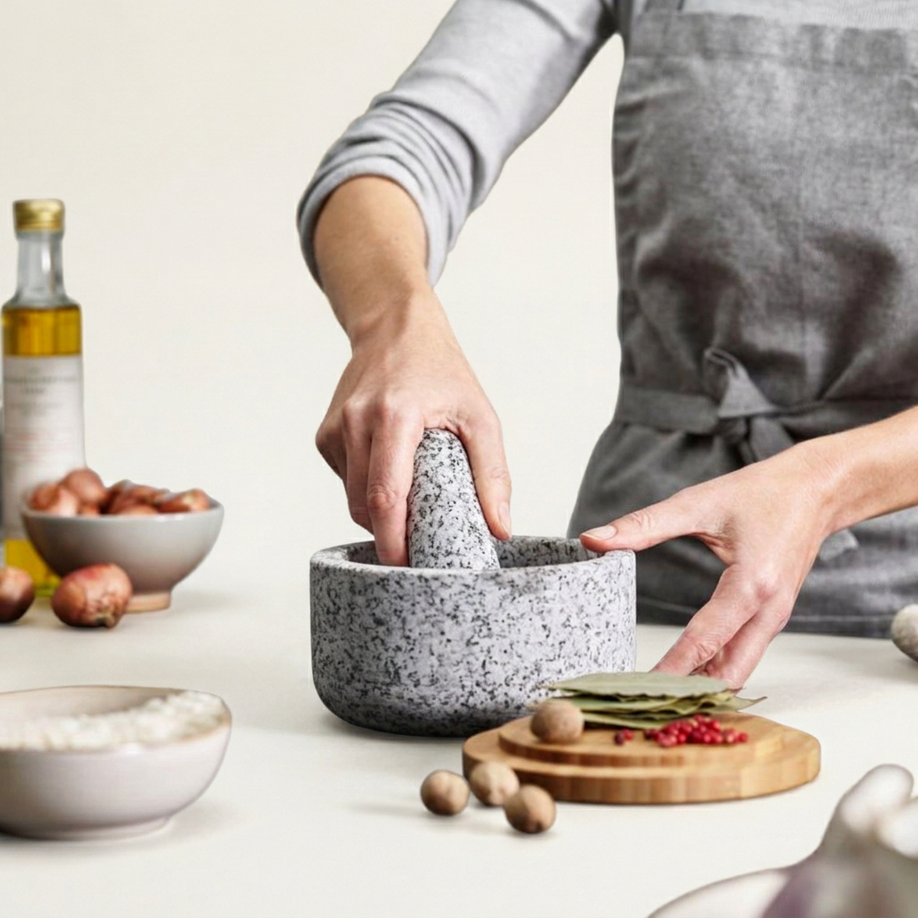 Dash Granite Pestle & Mortar with Lid