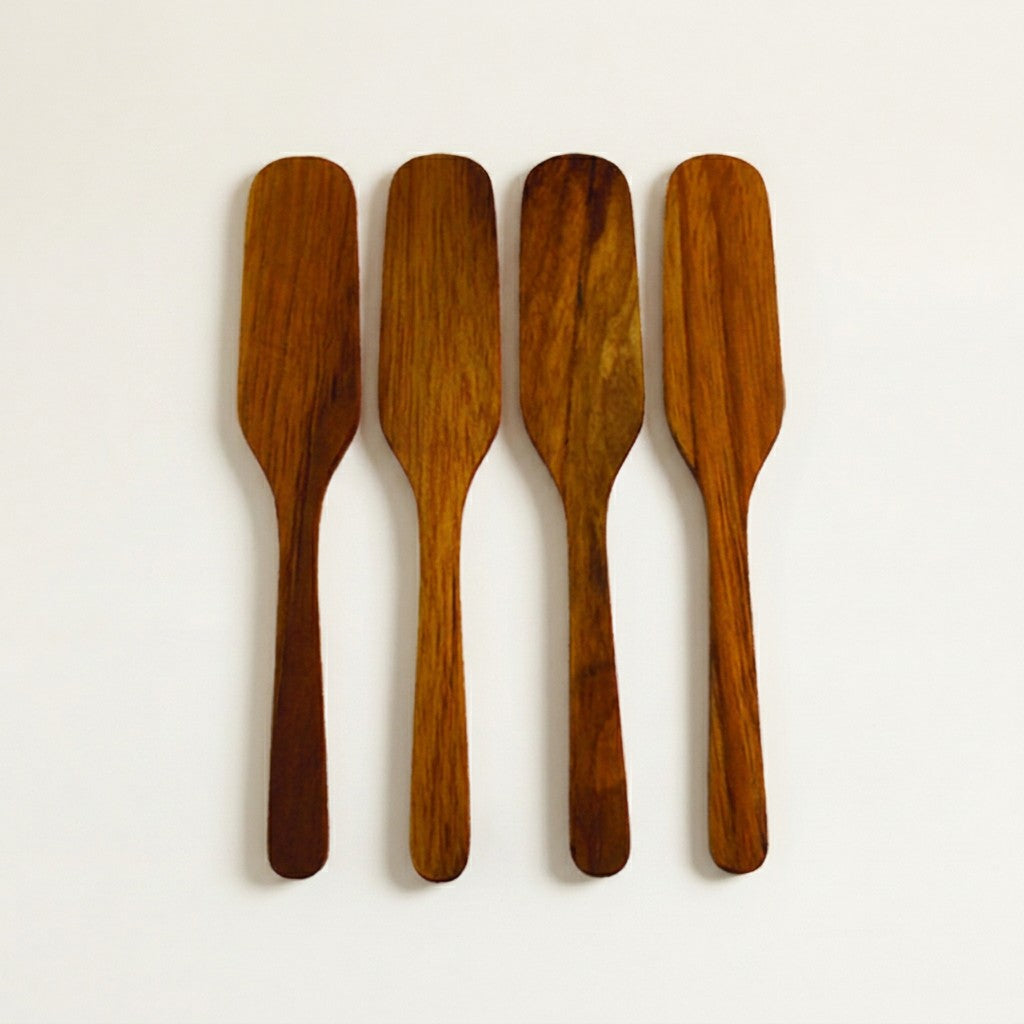 Teak Oar Shaped Spreaders, Set of 4