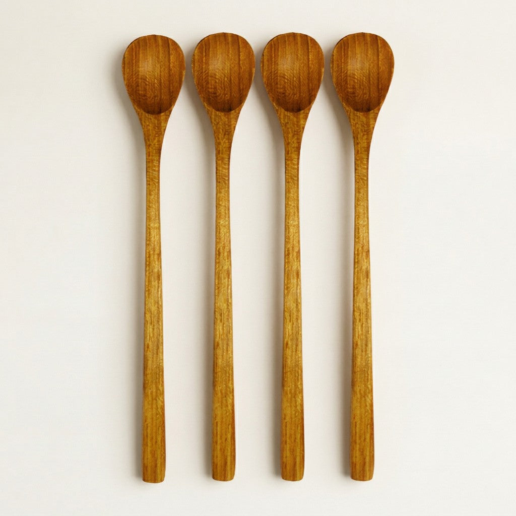 Teak Long Spoons, Set of 4