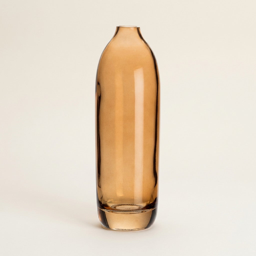 Medium Barrel Vase, Dark Amber