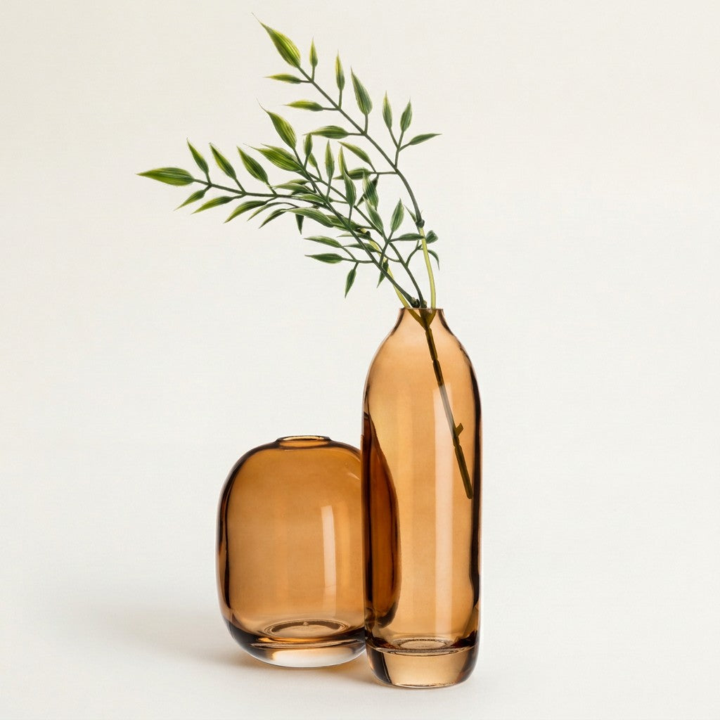 Medium Barrel Vase, Dark Amber