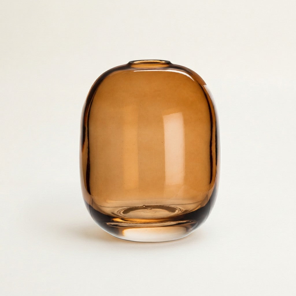 Medium Barrel Vase, Dark Amber