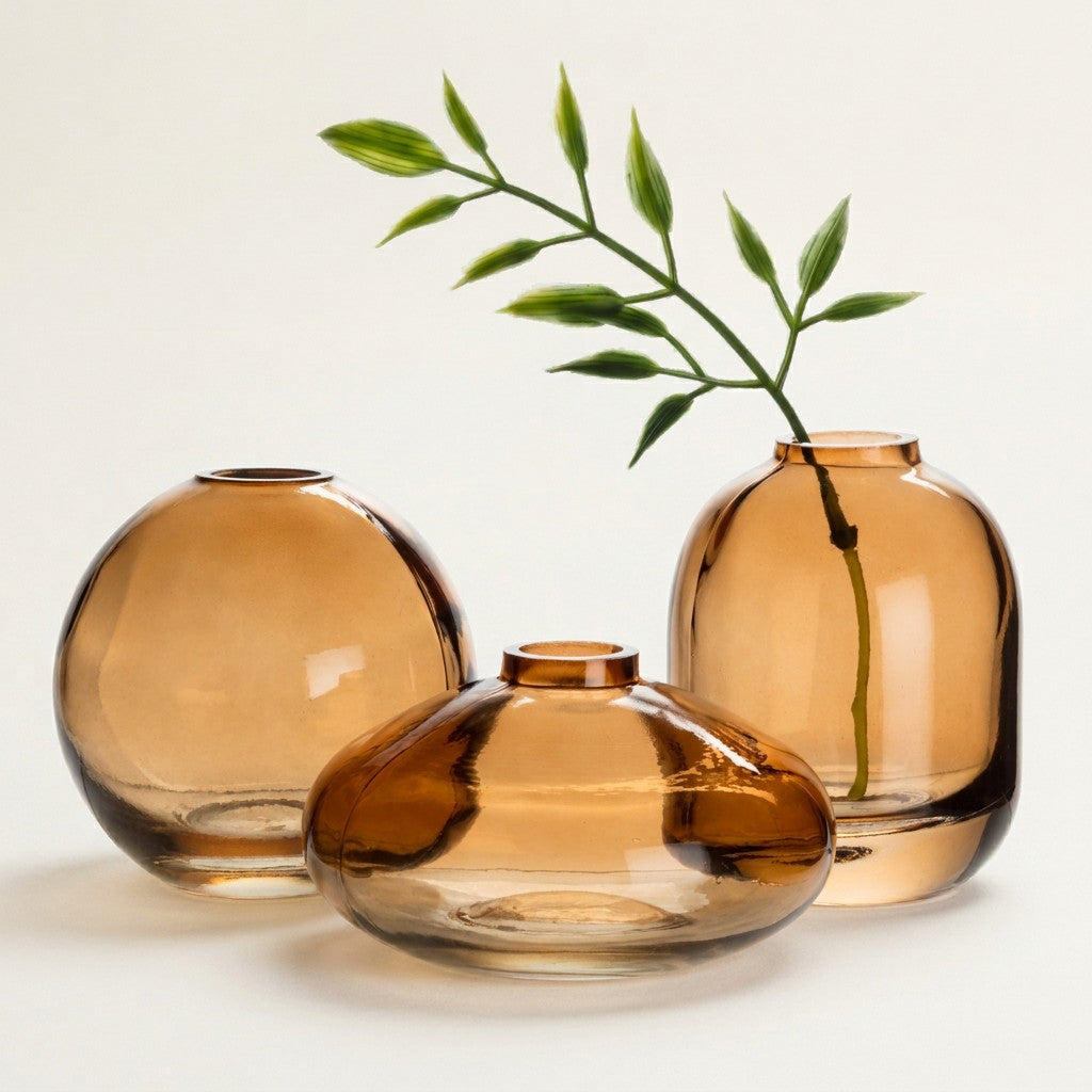 Medium Barrel Vase, Dark Amber