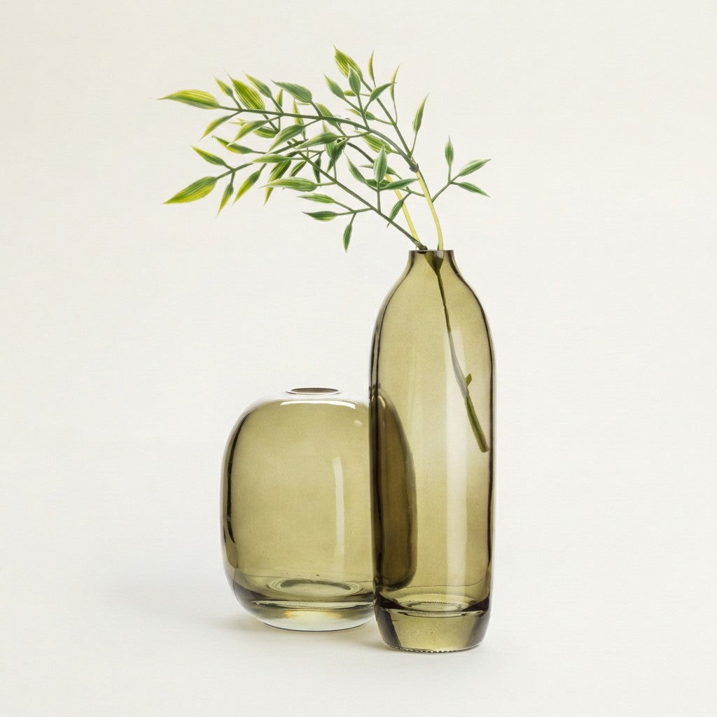 Medium Barrel Bud Vase, Moss Green
