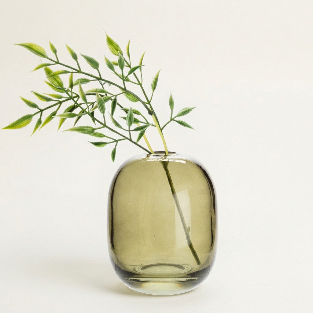 Medium Barrel Bud Vase, Moss Green