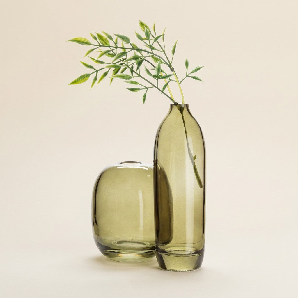 Medium Barrel Bud Vase, Moss Green